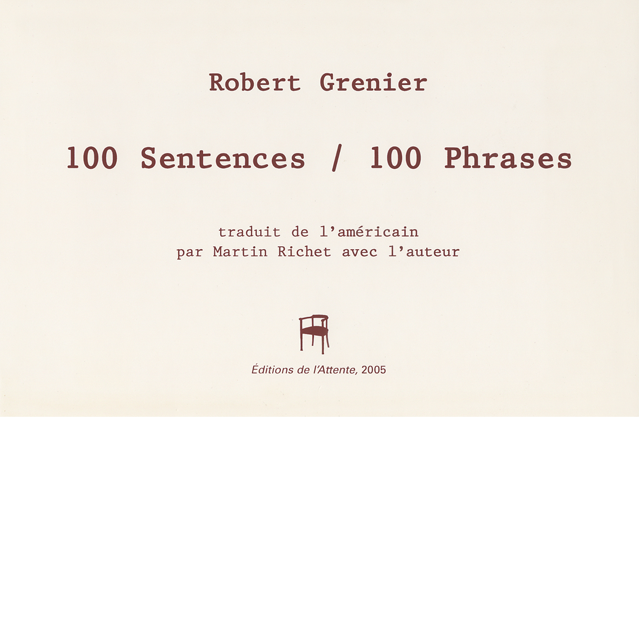 Couverture d’ouvrage : 100 Sentences / 100 Phrases