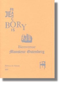 Couverture d’ouvrage : Bienvenue Monsieur Gutenberg